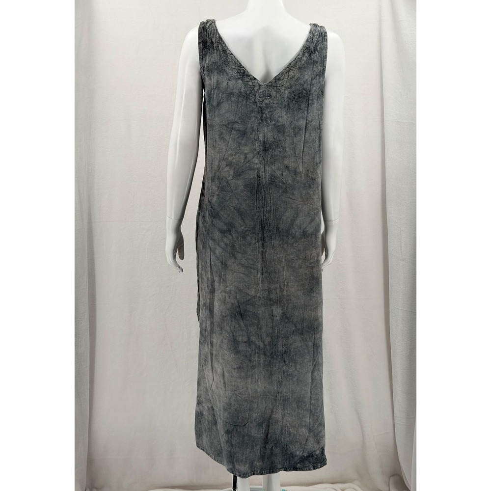 Oh My Gauze Dress Womens 1 Small‎ Medium Gray Sleeveless Midi Gauzy Lagenlook - Picture 5 of 10